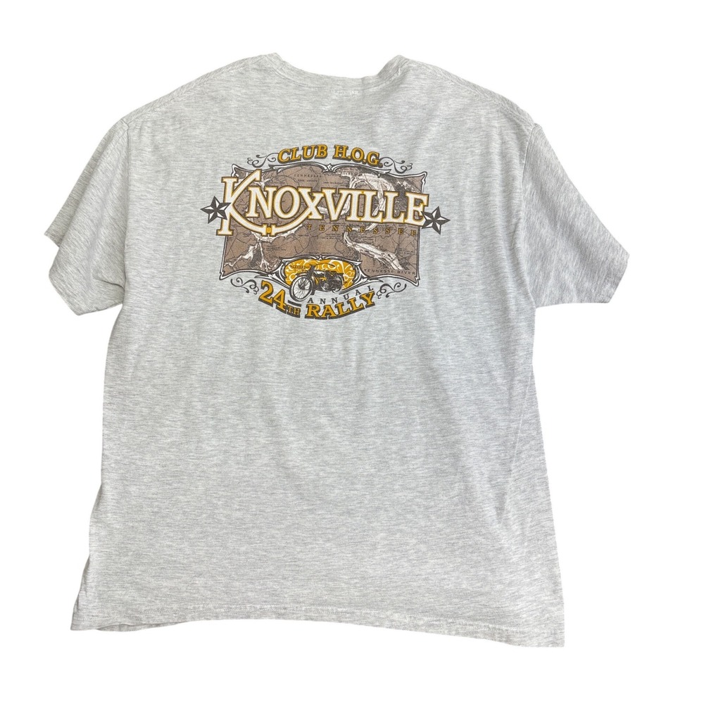 Harley Davidson H.O.G. Knoxville Tennessee 24th Annual Rally Gray T-Shirt Mens